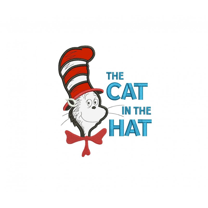 Cat in the Hat Dr Seuss Applique Design