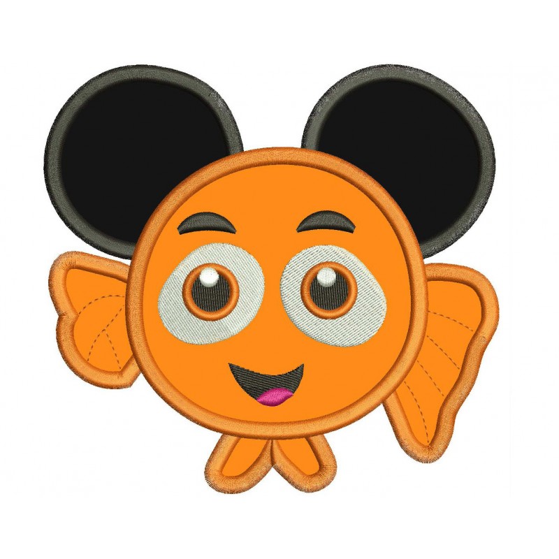 Character Inspired Nemo Fish Embroidery Applique Design