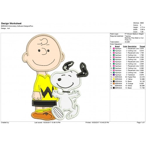 Charlie Brown and Snoopy Applique Design
