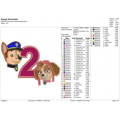 Chase Paw Patrol and Skye Second Birthday Applique Design