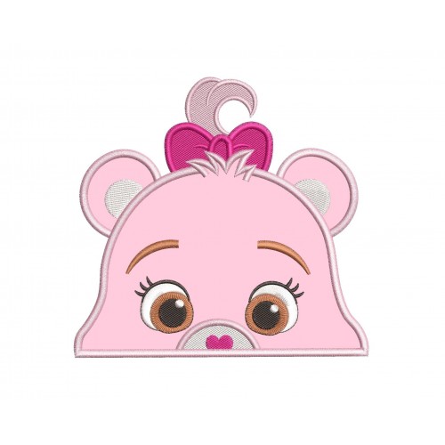 Cheer Bear Peeker Applique Design