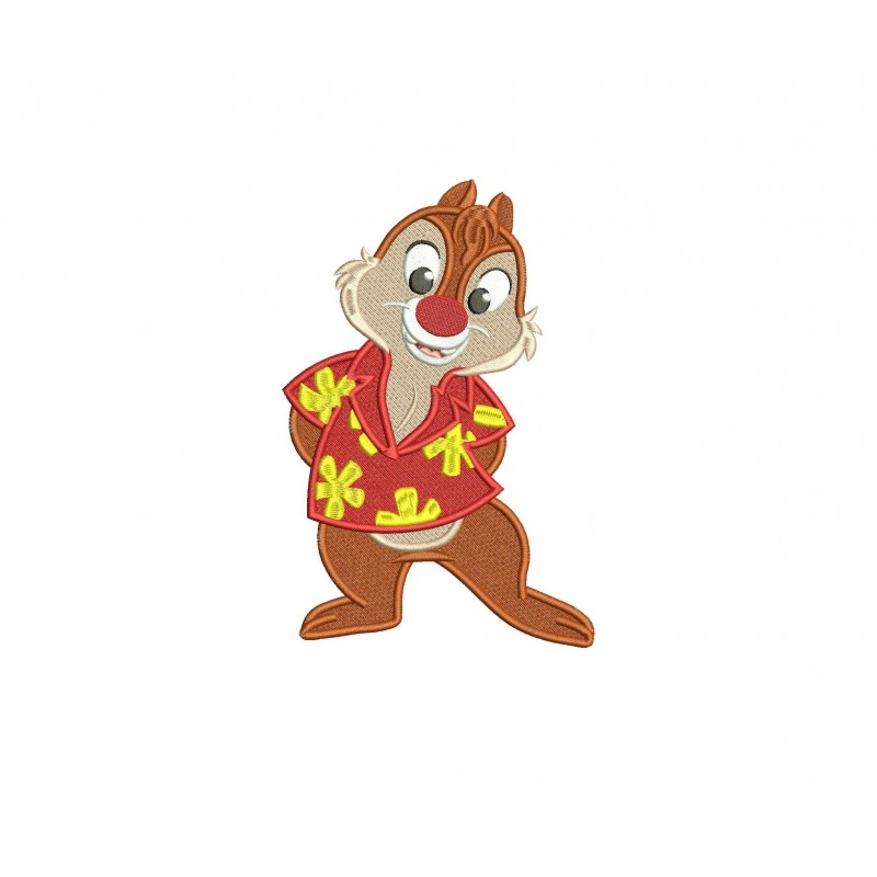 Chip n Dale Rescue Rangers Filled Stitch Embroidery Design