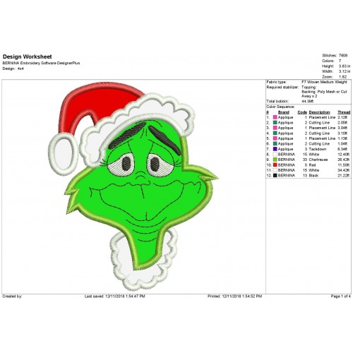 Christmas MrMean Santa Hat Santa Christmas Grump Applique Design