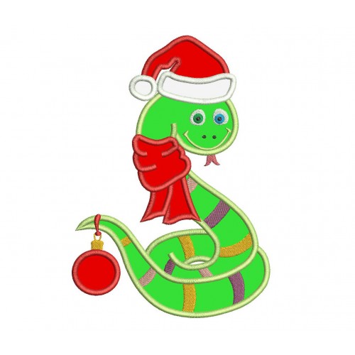 Christmas Snake Applique Design