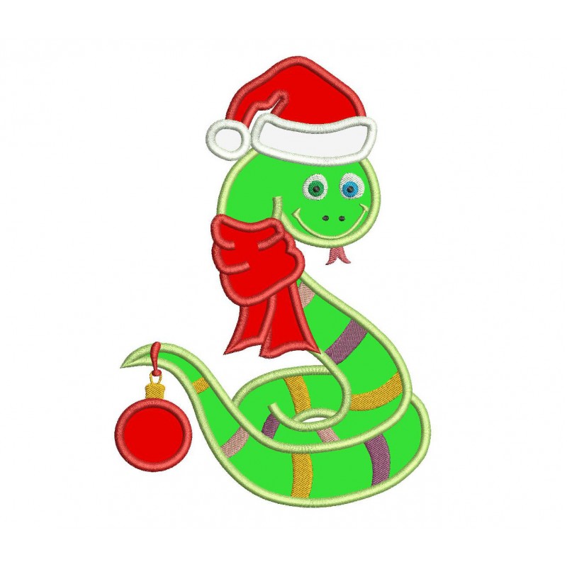 Christmas Snake Applique Design