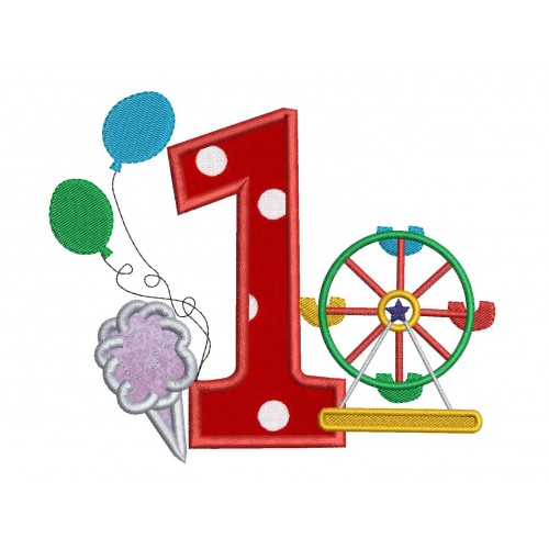 Circus Carnival Birthday Applique Design