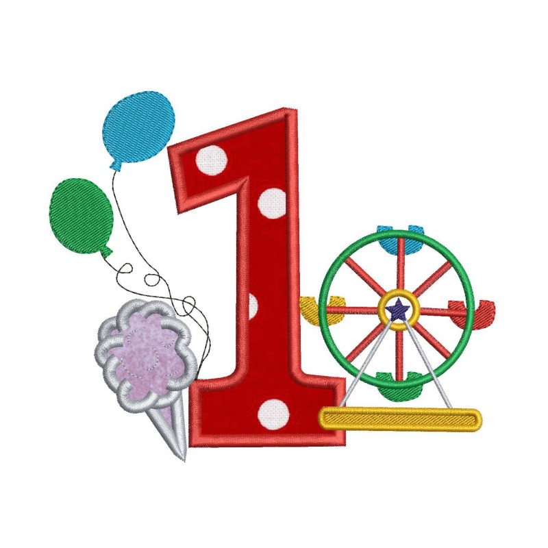 Circus Carnival Birthday Applique Design