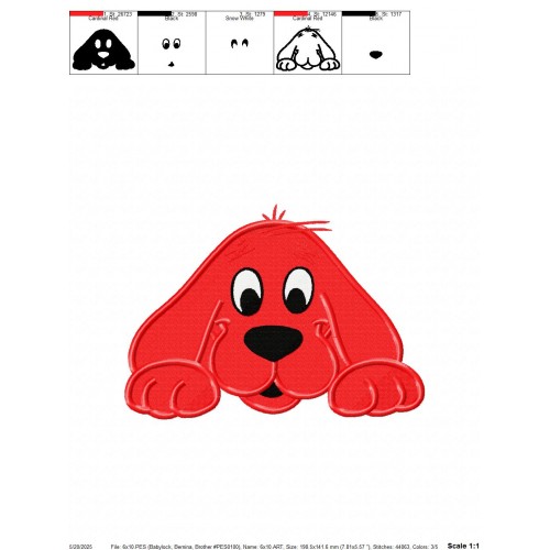Clifford Dog Embroidery Design Embr