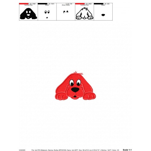 Clifford Dog Embroidery Design Embr