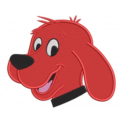 Clifford the Big Red Dog Face Embroidery Design Embr
