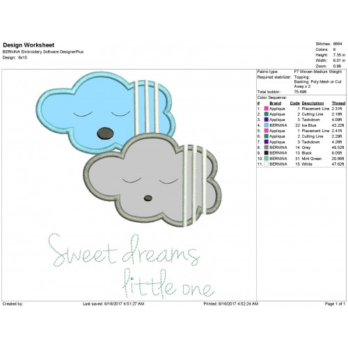 Clouds Applique Design