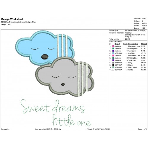 Clouds Applique Design