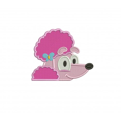 Coco Bluey the Dog Peeker Filled Embroidery Design