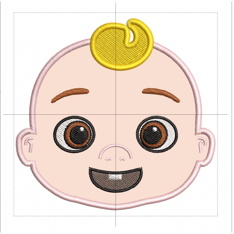 Cocomelon Head Applique Design Embr