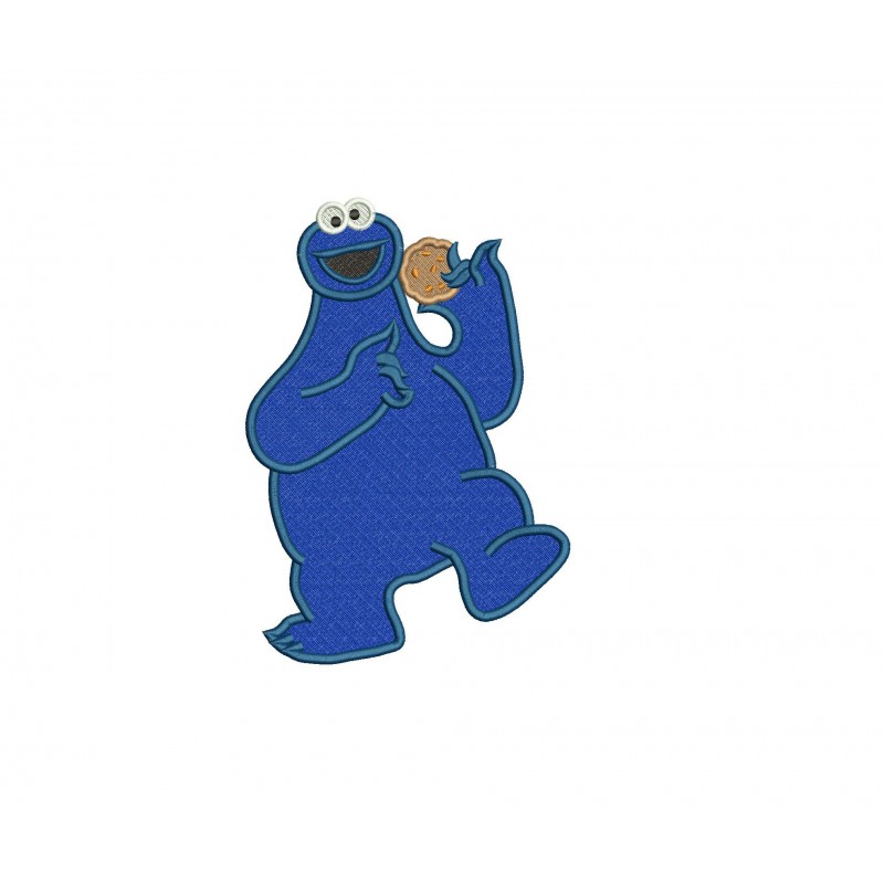 Cookie Monster Sesame Street Fill Stitch Embroidery Design