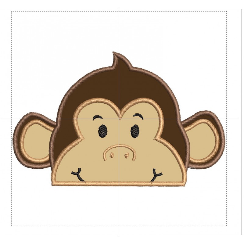 Curious George Peeker Applique Design Embr