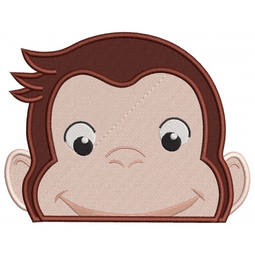 Curious George Peeker Embroidery Design Embr