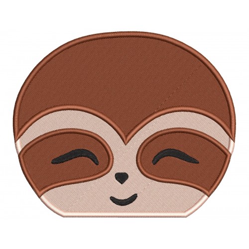 Cute Sloth Face Embroidery Design Embr