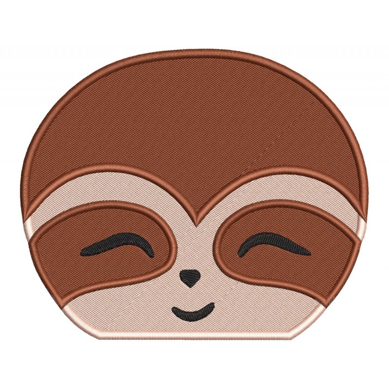 Cute Sloth Face Embroidery Design Embr