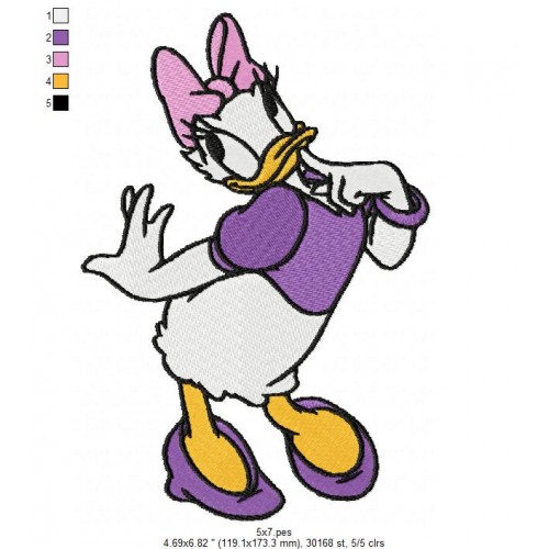 Daisy Donald Duck Machine Embroidery Design