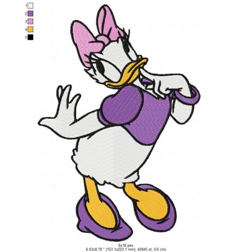 Daisy Donald Duck Machine Embroidery Design