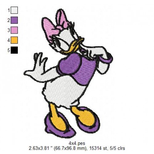 Daisy Donald Duck Machine Embroidery Design