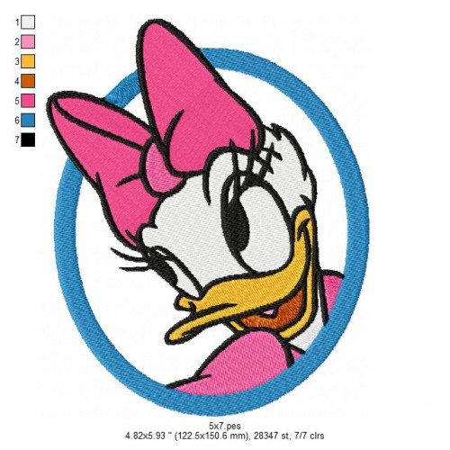 Daisy Duck Face Embroidery Design
