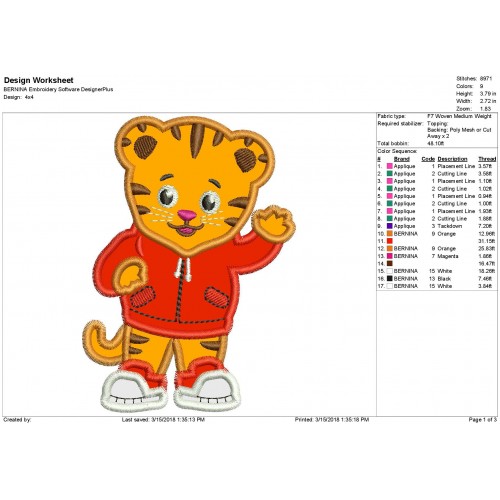 Daniel Tiger Neighborhood Applique Design