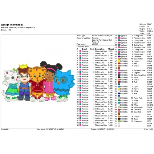 Daniel Tiger and Friends Neighborhood Applique Design