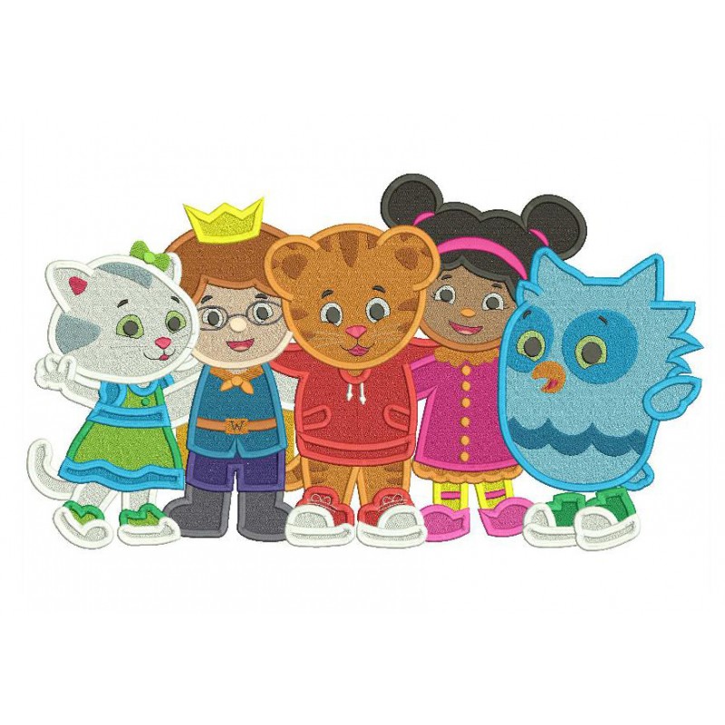 Daniel Tiger and Friends Neighborhood Filled Embroidery Design