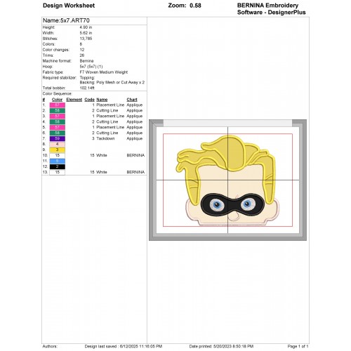 Dash Incredibles Applique Design Embr