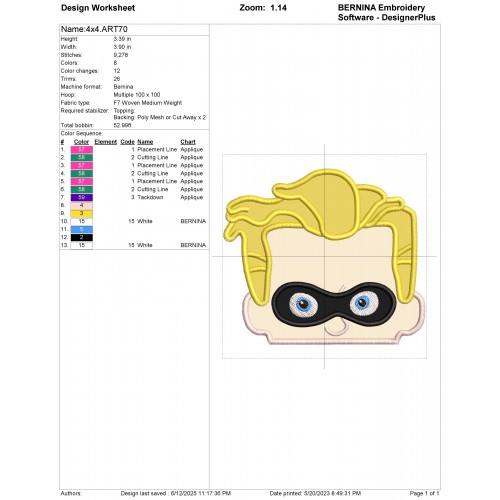 Dash Incredibles Applique Design Embr