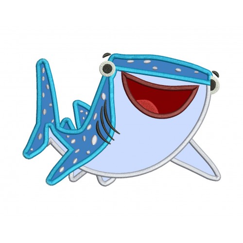 Destiny Shark Finding Dory Embroidery Applique Design