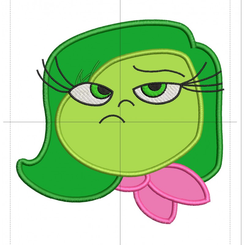 Disgust Inside Out Head Applique Design Embr