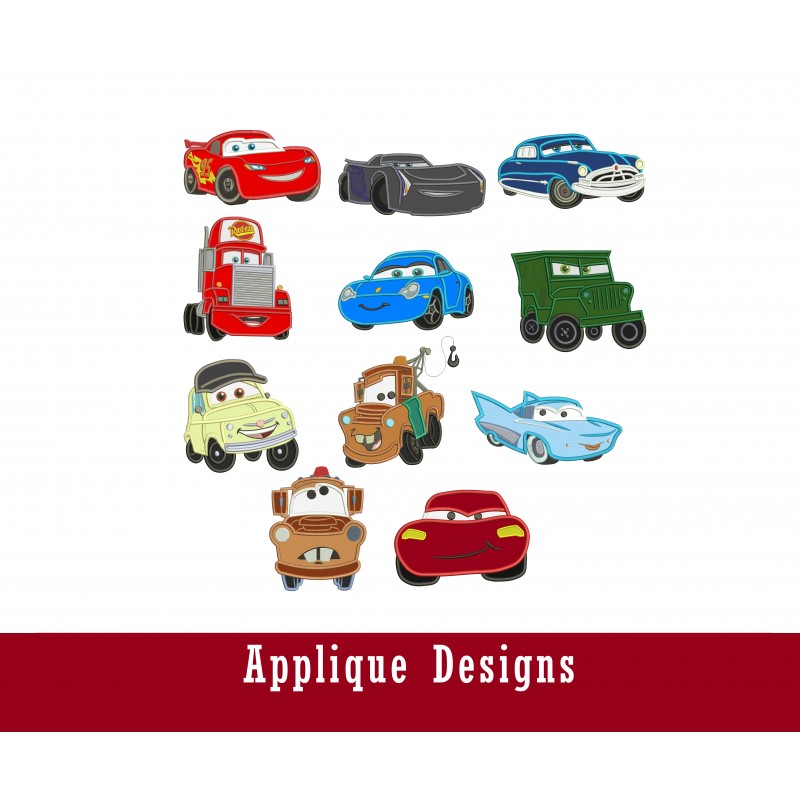 Disney Cars Applique Designs