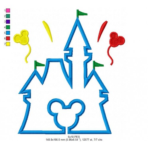 Disney Castle Applique Design - Disney Castle