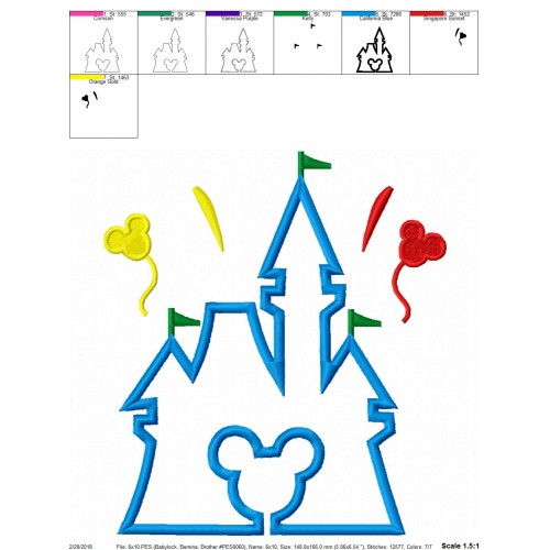 Disney Castle Applique Design - Disney Castle
