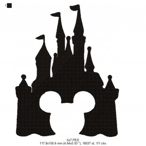 Disney Castle Embroidery Design - Disney Castle