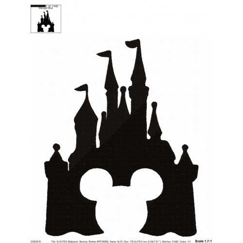 Disney Castle Embroidery Design - Disney Castle