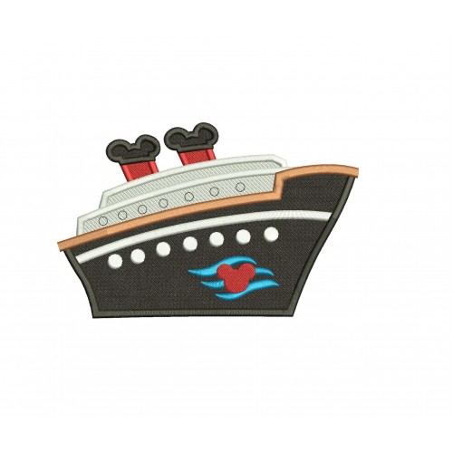 Disney Mickey Cruise Fill Stitch Embroidery Design