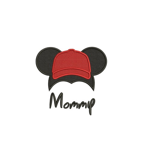 Disney Mickey Mommy Ear Cap Embroidery Design