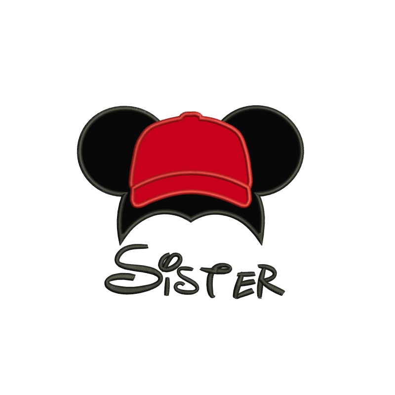 Disney Mickey - Sister Ears Cap Applique Design