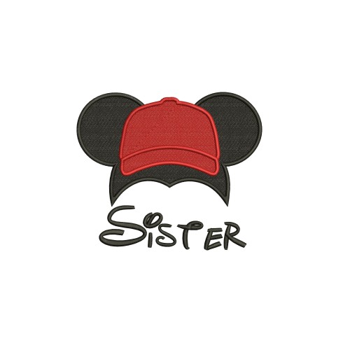 Disney Mickey - Sister Ears Cap Embroidery Design