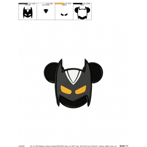 Disney Superhero Batman Embroidery Design Embr