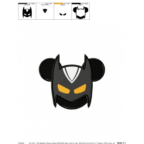 Disney Superhero Batman Embroidery Design Embr