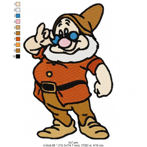 Doc the Seven Dwarfs Embroidery Design