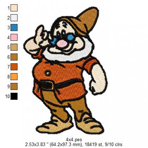 Doc the Seven Dwarfs Embroidery Design