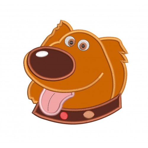 Dog Dug Head Up Movie Applique Design