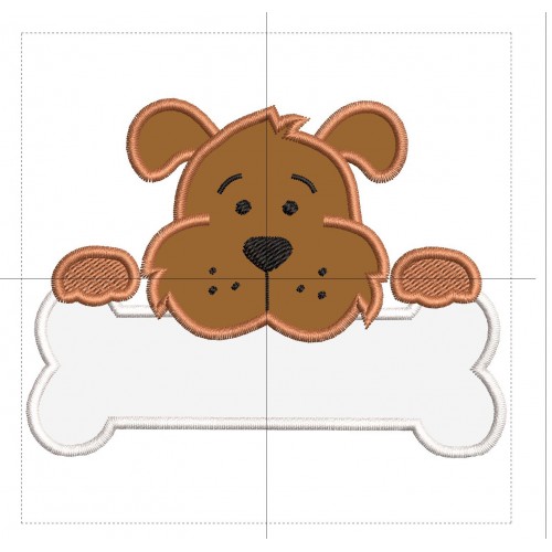 Dog in House Applique Design Embr