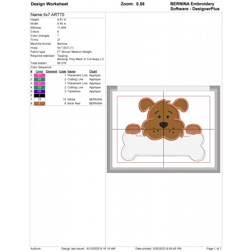 Dog in House Applique Design Embr